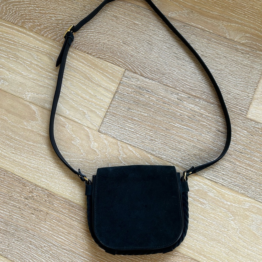 Jenni Kayne Small Suede Saddle Bag, Navy, Crossbody